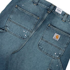 Carhartt WIP OG Single Knee Pant Blue Destroy Wash / Splatter Jeans I037031.01.EJ.03 Detail View 2 | Overkill
