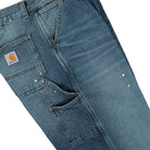 Carhartt WIP OG Single Knee Pant Blue Destroy Wash / Splatter Jeans I037031.01.EJ.03 Detail View 3 | Overkill
