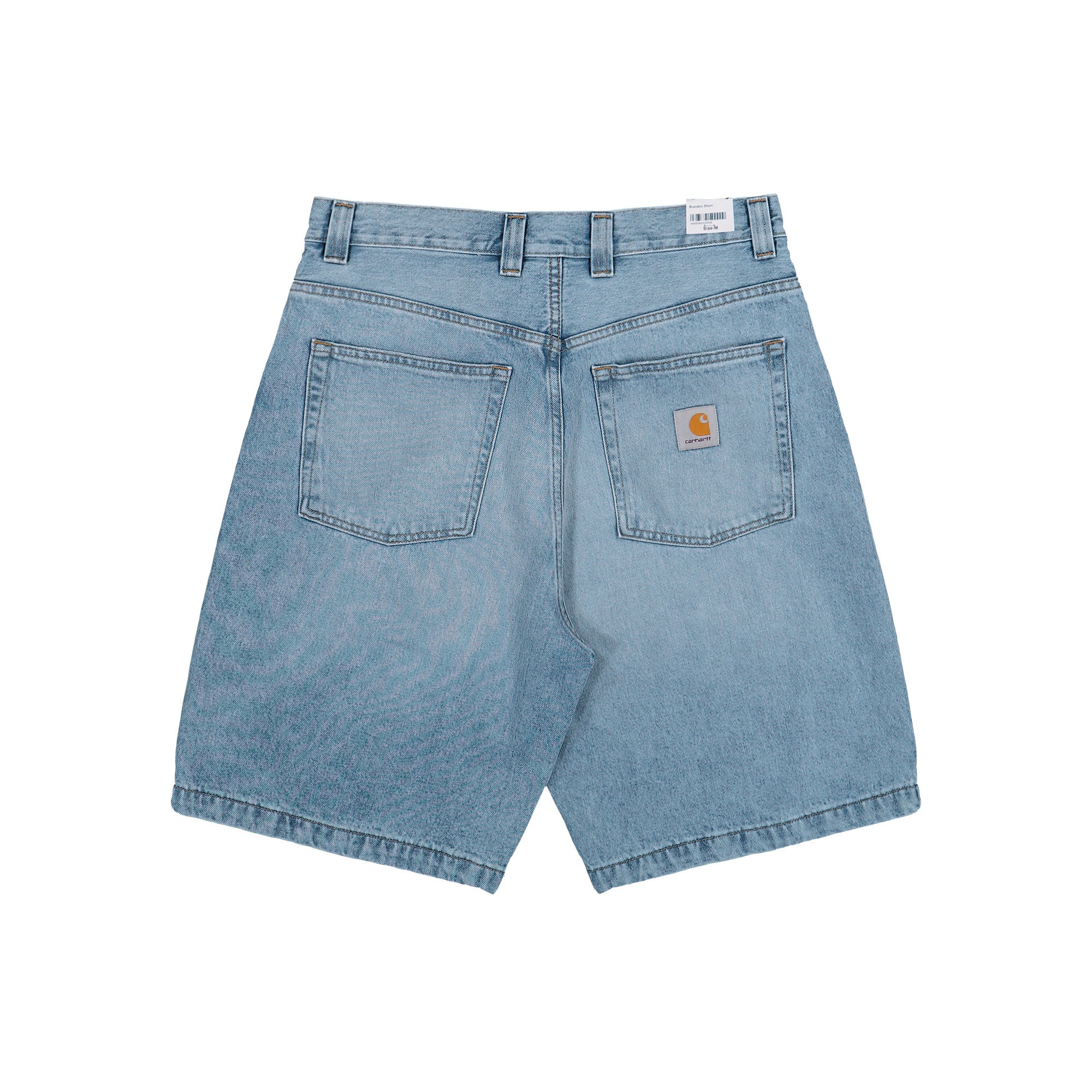 Carhartt WIP Brandon Short Blue Heavy Worn Bleached Short I037161.01.WU.03 Close-up | Overkill
