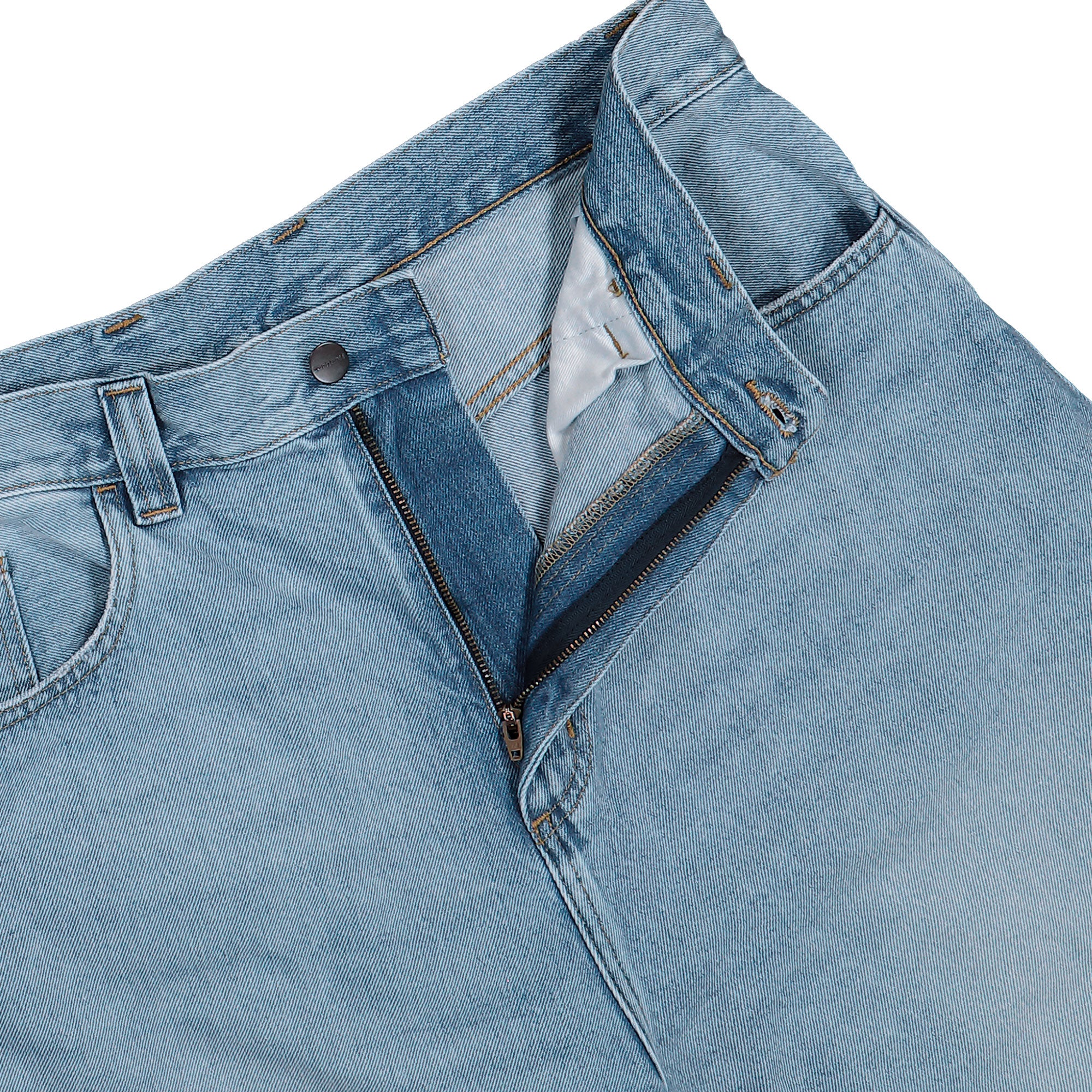 Carhartt WIP Brandon Short Blue Heavy Worn Bleached Short I037161.01.WU.03 Detail View 1 | Overkill
