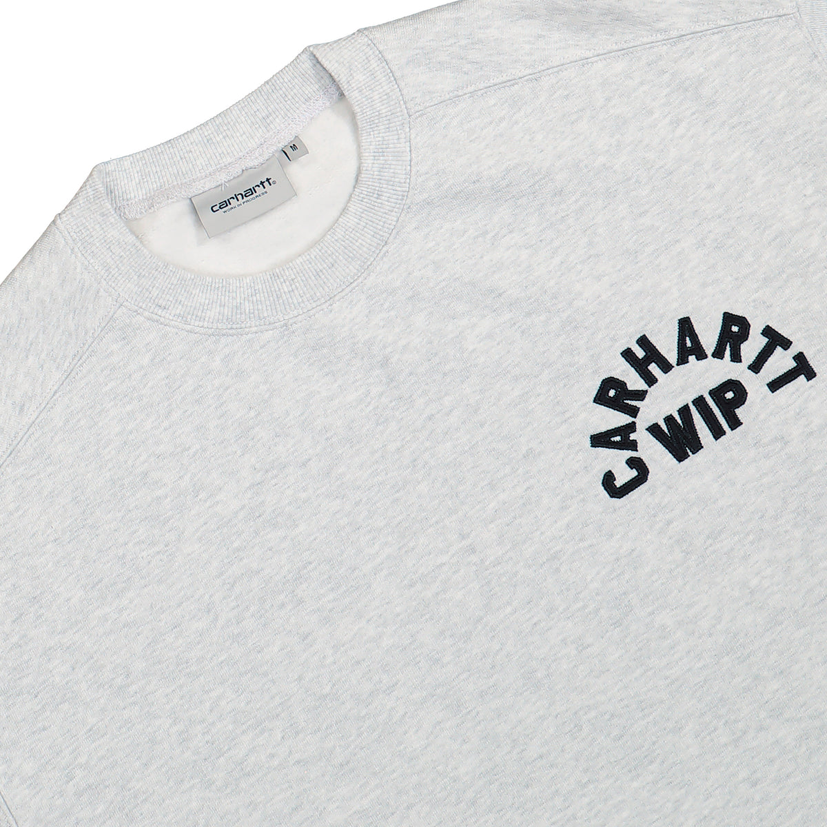 Carhartt WIP Arch Script Sweat Ash Heather / Dark Navy Stone Washed Sweater I037266.11T.06.03 Detailfoto | Overkill
