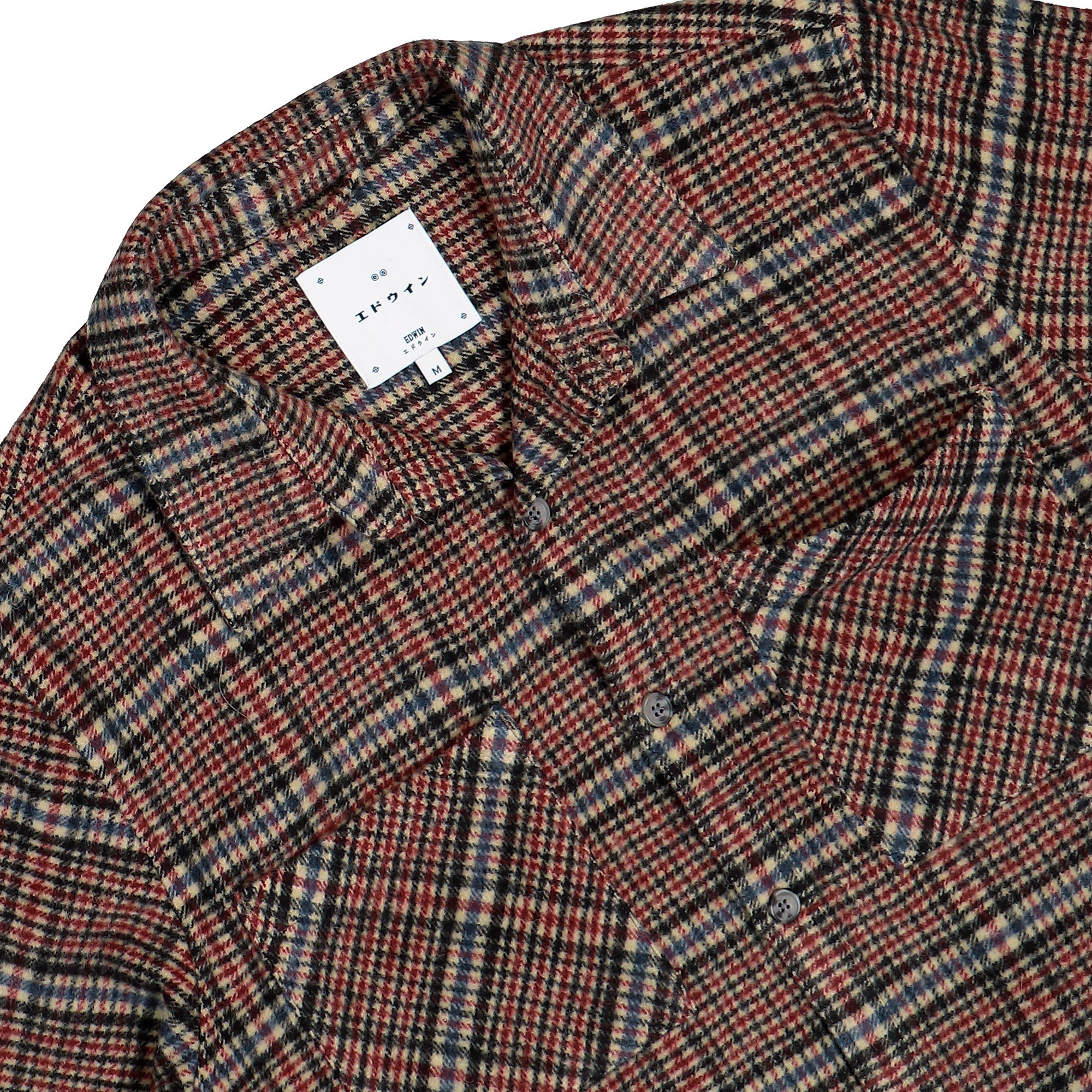 Edwin Julius LS Shirt Burgundy / Blue Shirts I037312.3MJ.67.03 Detailfoto | Overkill
