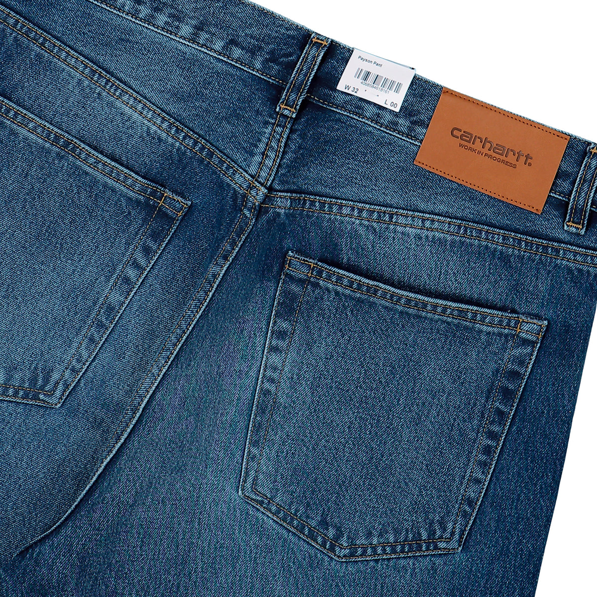 Carhartt WIP Payson Pant Blue / Marble Used Wash Jeans I037534.01.7X.00 Detail View 2 | Overkill
