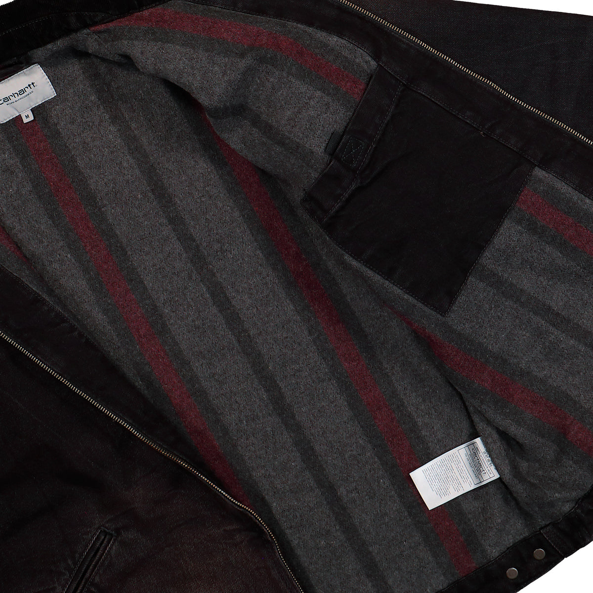 Carhartt WIP OG Detroit Jacket Black / Black Tobacco Used Wash jacket I037535.00E.0R.03 Detail View 2 | Overkill
