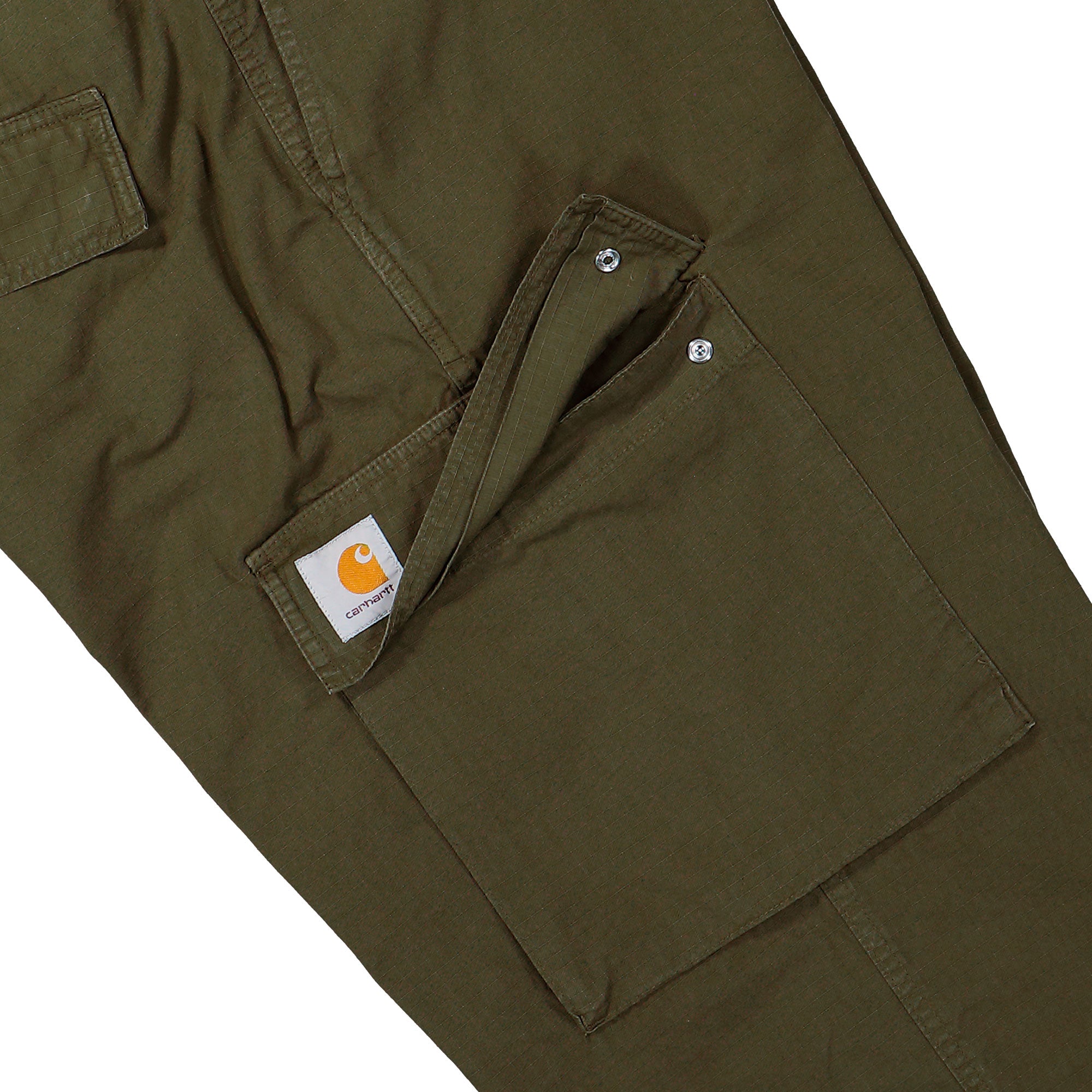 Carhartt WIP Kade Cargo Pant Dark Beech Garment Dyed Cargo Pant I037575.3TT.GD.00 Detail View 3 | Overkill
