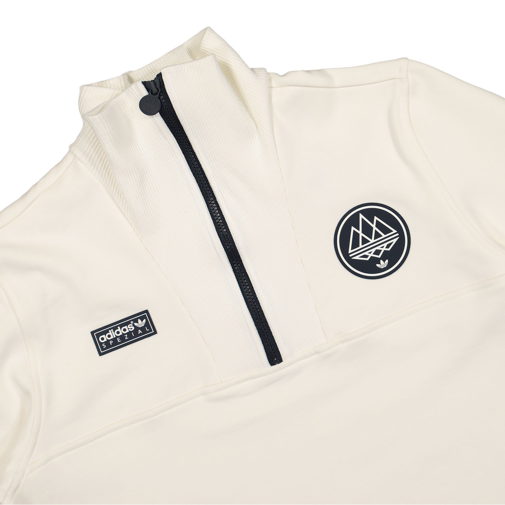 adidas SPZL Bellshill Half Zip Sweatshirt Off White Sweatshirts Close-up | Overkill