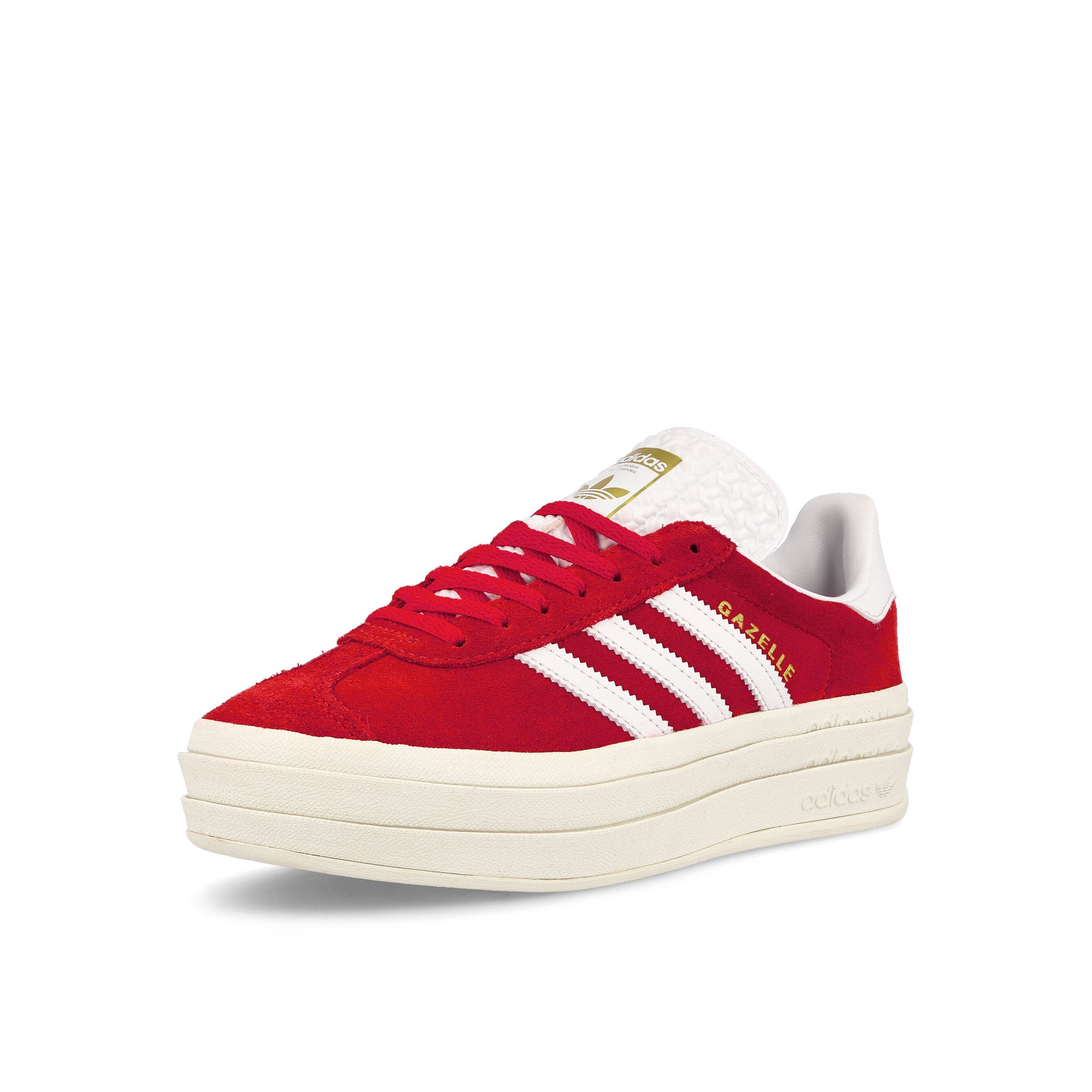 adidas Gazelle Bold W Red / Footwear White / Gold Metallic Low Top Sneakers  Close Up | Overkill