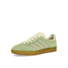 adidas Gazelle Indoor W Semi Green/ Almost Yellow / Cream White Low Top Sneakers  Close Up | Overkill