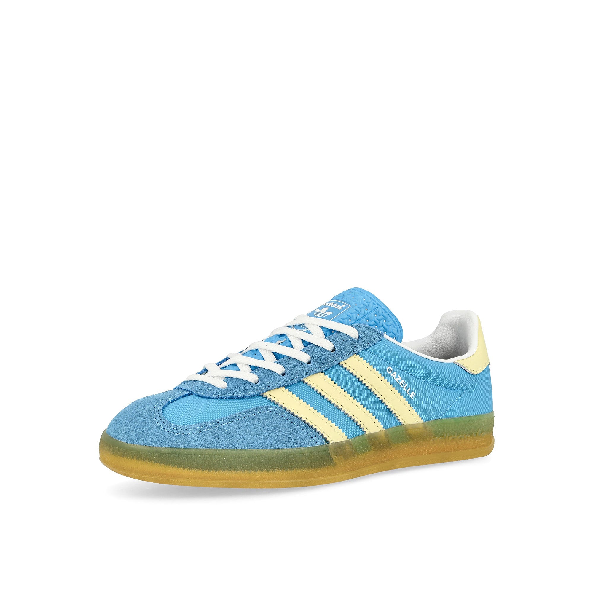 adidas Gazelle Indoor W Semi Blue Burst / Almost Yellow / Cloud White Low Top Sneakers  Close Up | Overkill