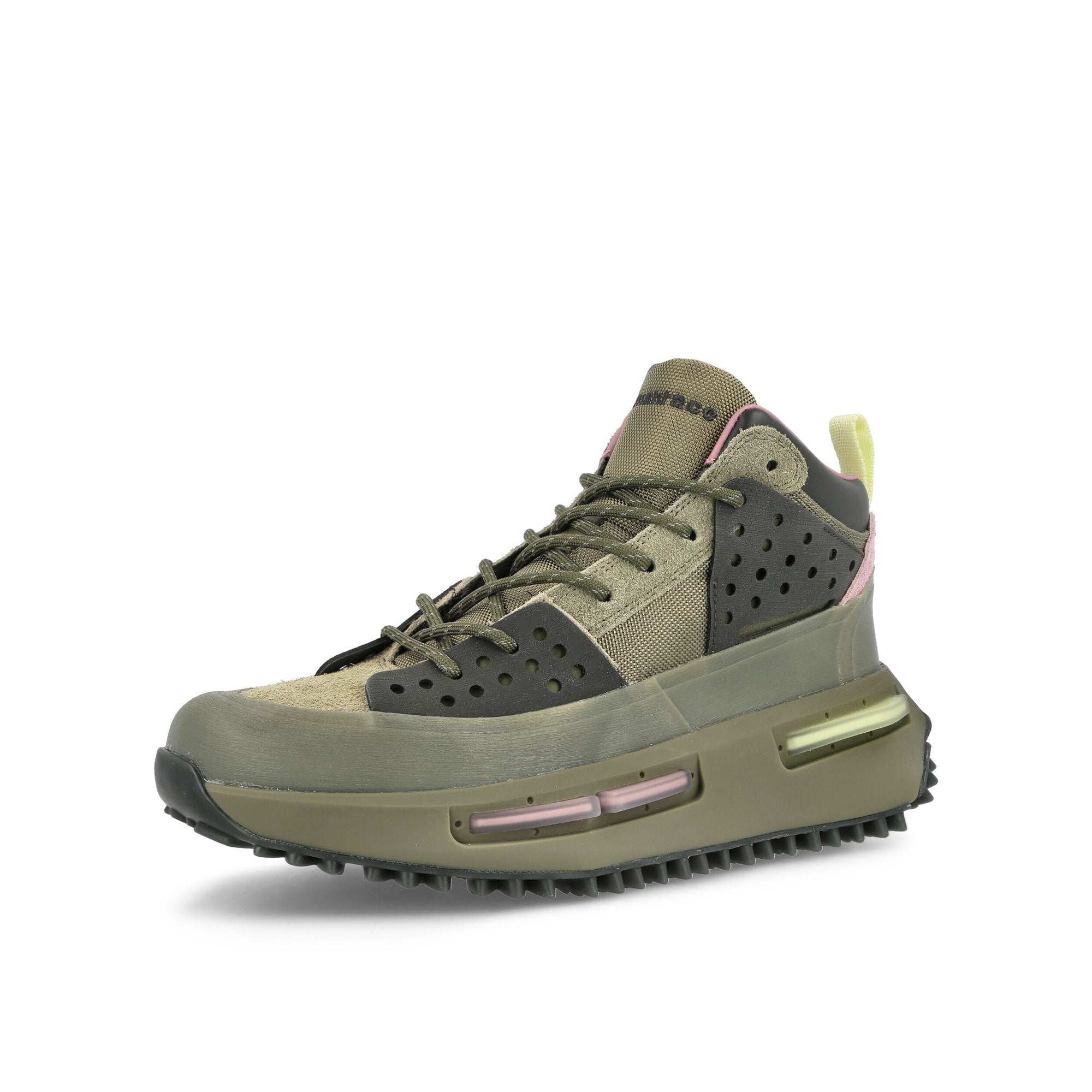 adidas Pharrell Williams x adidas Humanrace NMD S1 Ryat Focus Olive / Olive Strata / Magic Mauve Sneakers  Close Up | Overkill