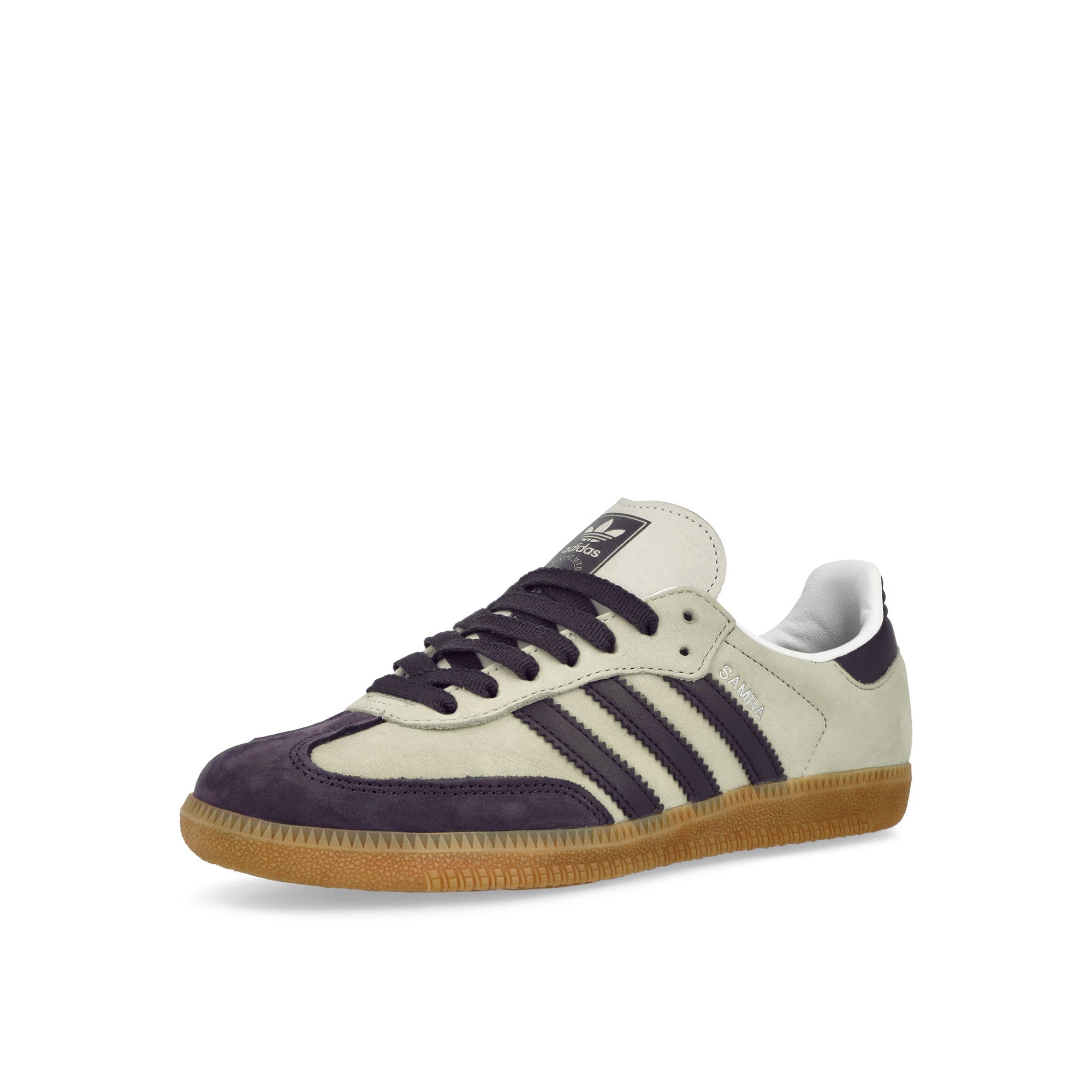 adidas Samba OG W Putty Grey / Aurora Black / Silver Metallic Low Top Sneakers  Close Up | Overkill