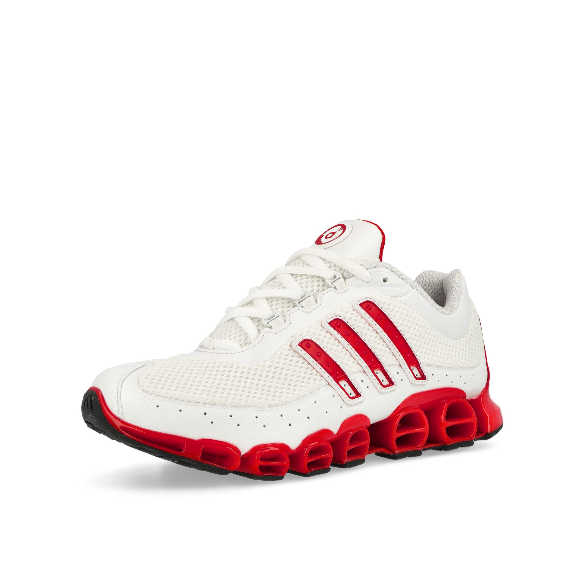 adidas Megaride Cloud White / Better Scarlet / Core Black Low Top Sneakers  Close Up | Overkill