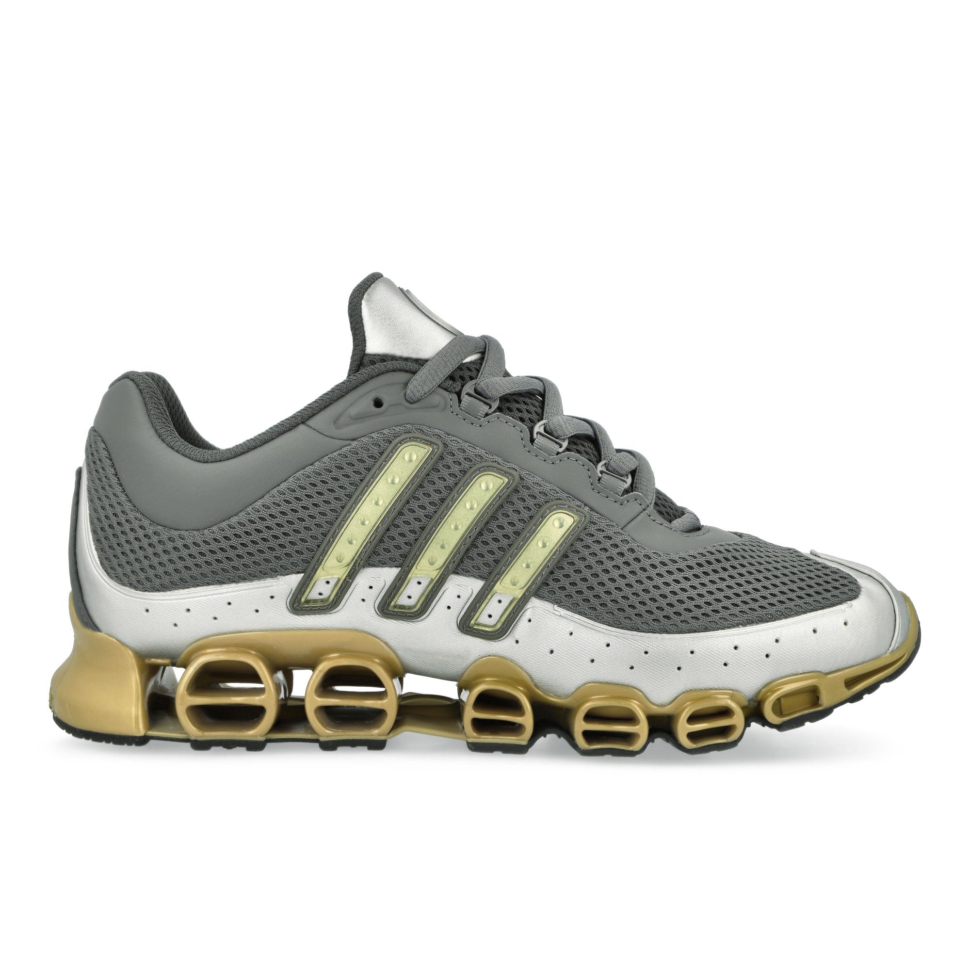 adidas Megaride Grey Four / Gold Metallic / Matte Silver Low Top Sneakers  Silhouette | Overkill