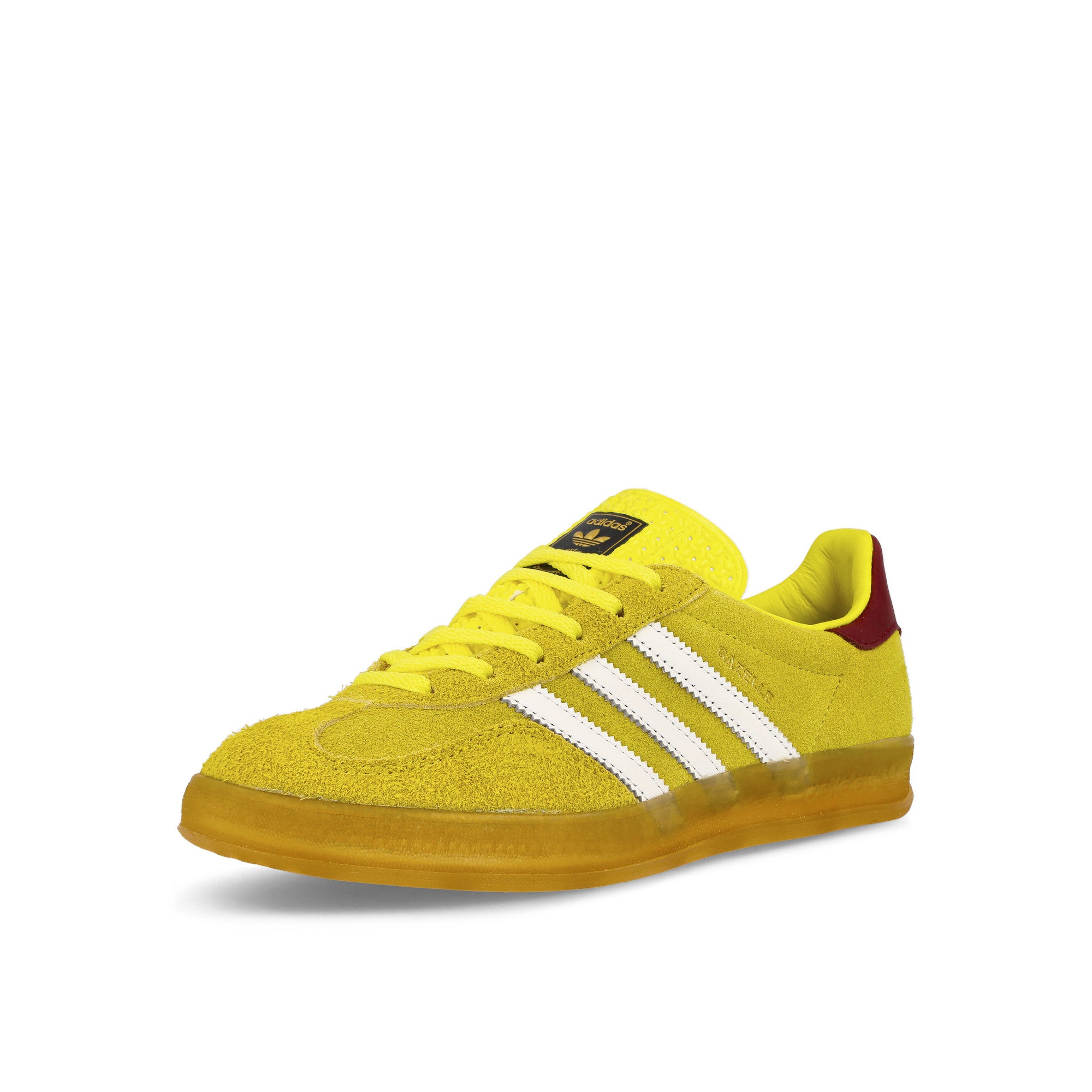 adidas Gazelle Indoor W Yellow / Cloud White / Collegiate Burgundy Low Top Sneakers  Close Up | Overkill