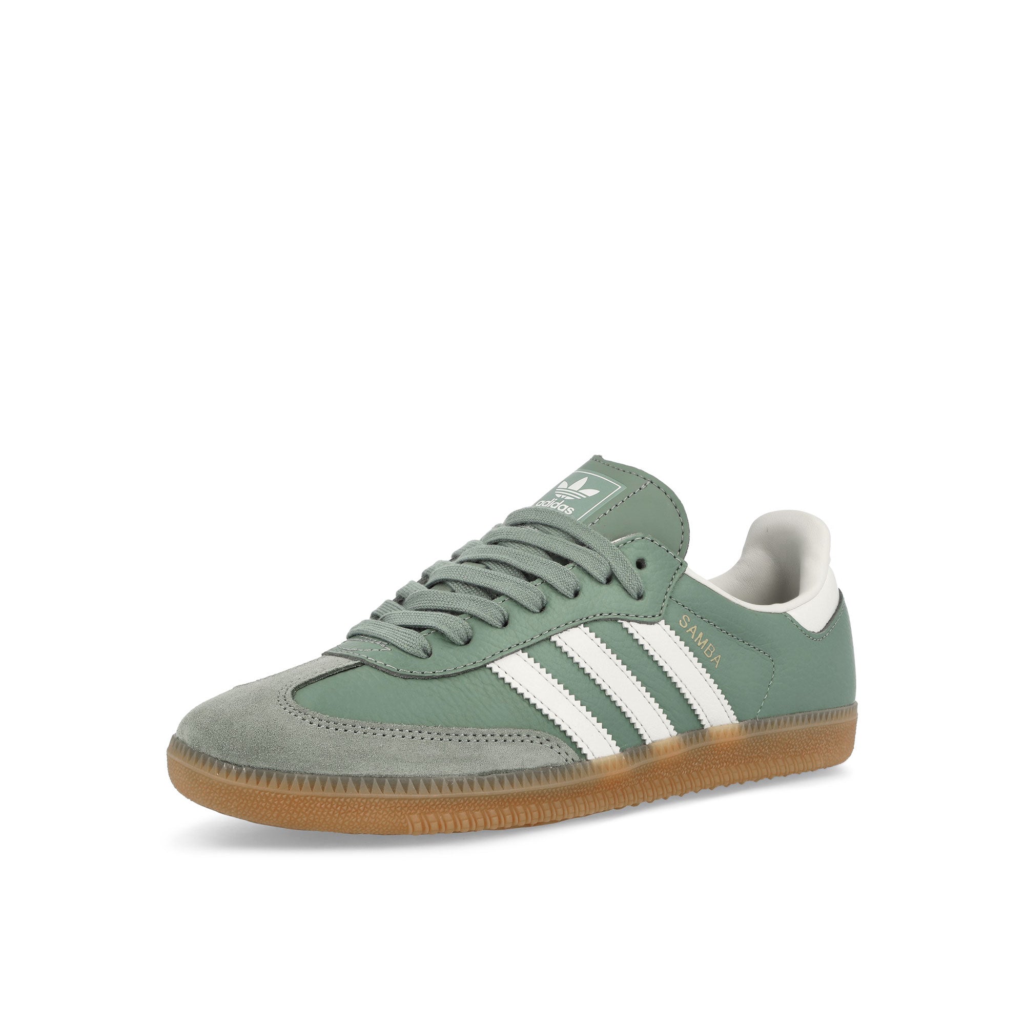 adidas Samba OG W Green / Chalk White / Gum Low Top Sneakers  Close Up | Overkill