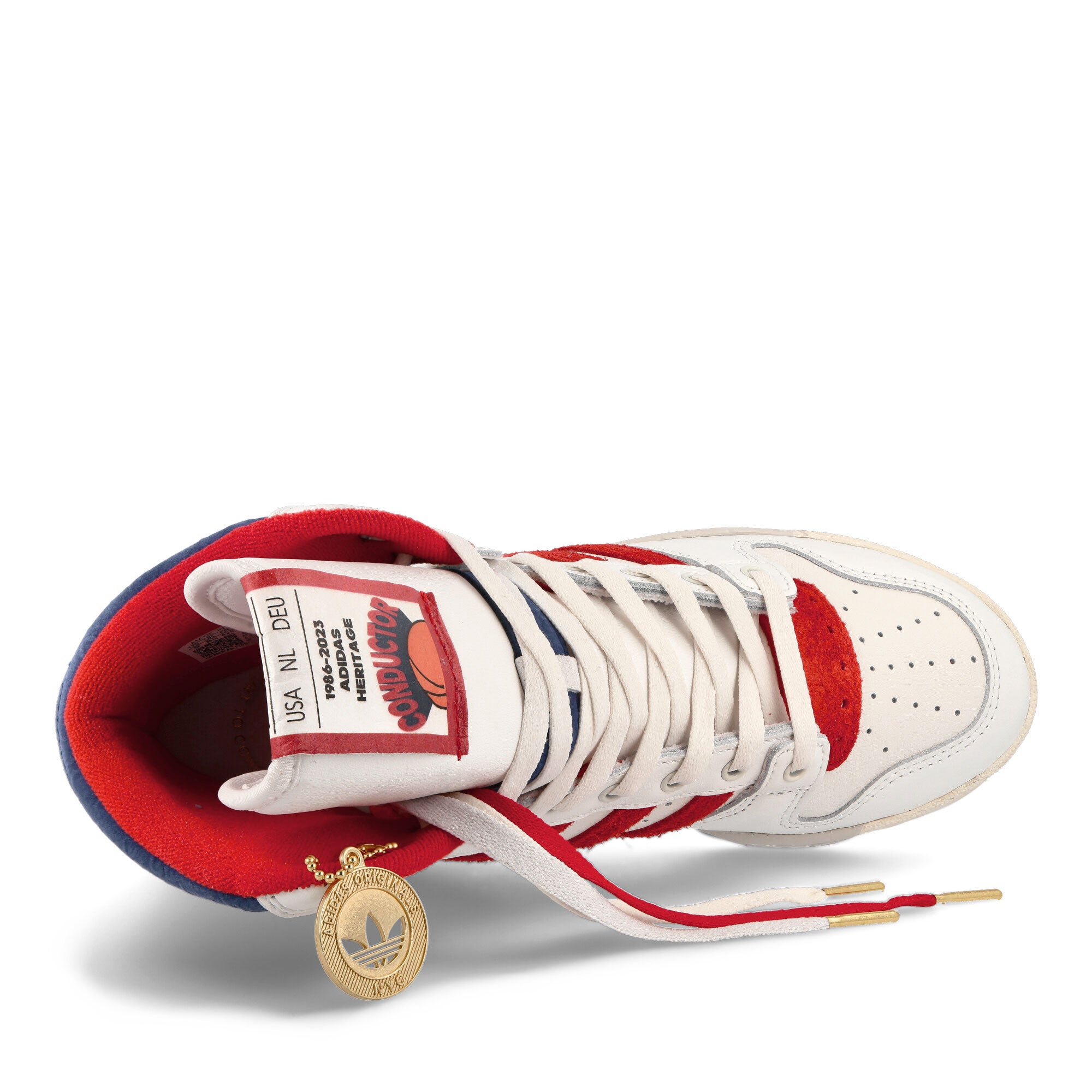 adidas Conductor Hi – The Collective Pack Chalk White / Scarlet / Grey One High Top Sneakers  Detailfoto | Overkill