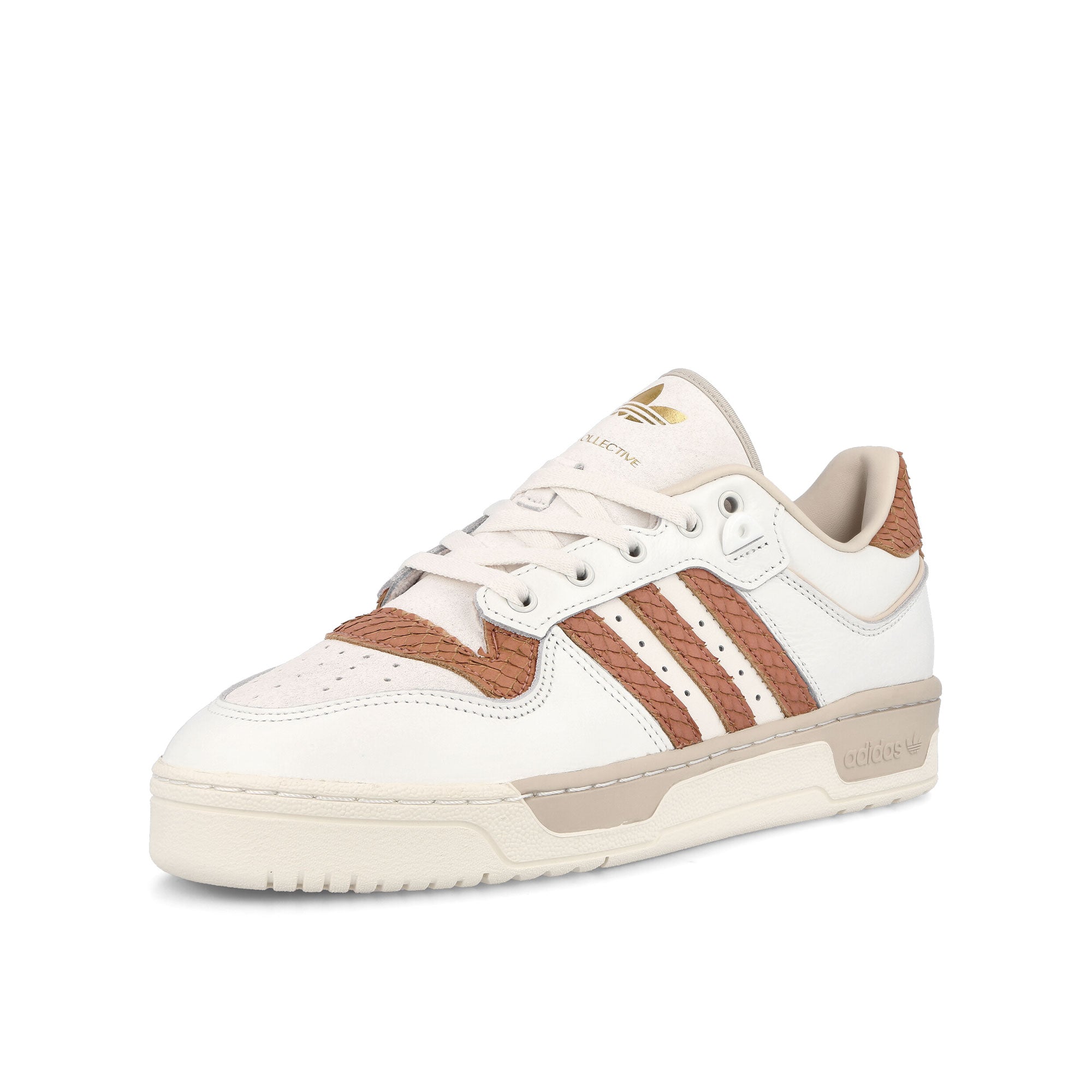 adidas Rivalry Low 86 – The Collective Pack Core White / Clay Strata / Cream White Low Top Sneakers  Close Up | Overkill