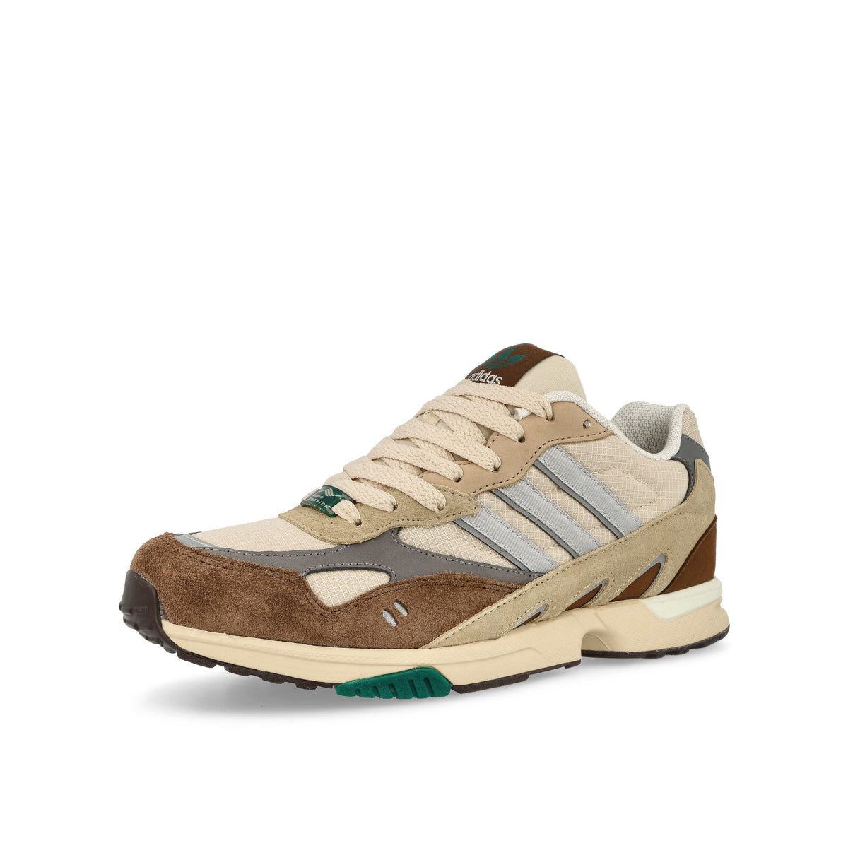 adidas Torsion Super Sand Strata / Metallic Silver / Preloved Brown Low Top Sneakers  Close Up | Overkill