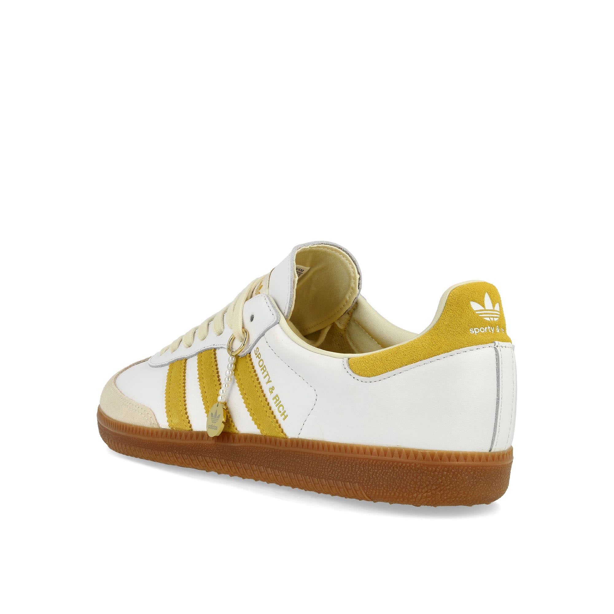 SPORTY & RICH x adidas Samba OG Footwear White / Bold Gold / Chalk White Low Top Sneakers  Material | Overkill
