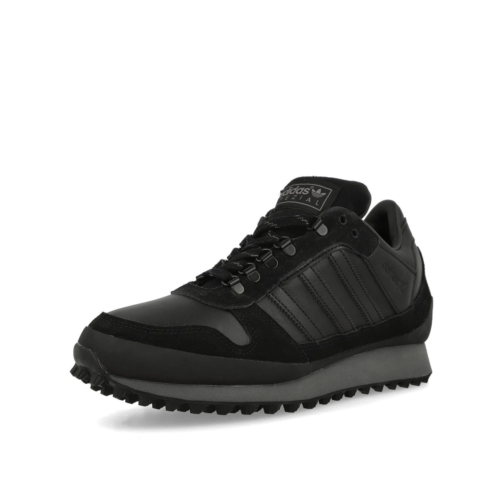 adidas Hiaven SPZL Core Black / Core Black / Core Black Low Top Sneakers  Close Up | Overkill