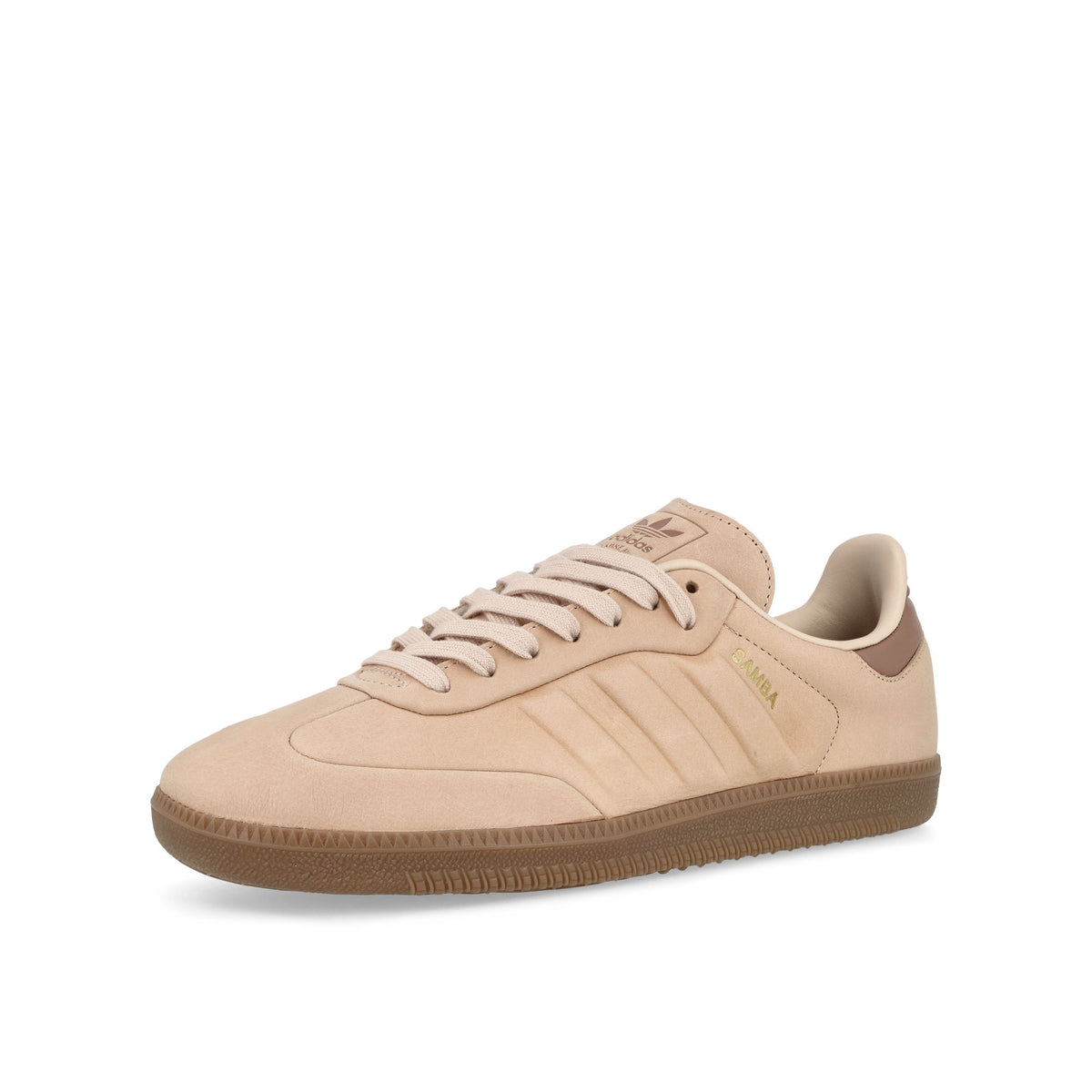 adidas Samba Olive Strata / Sharp Olive / Gum 5 Low Top Sneakers  Close Up | Overkill