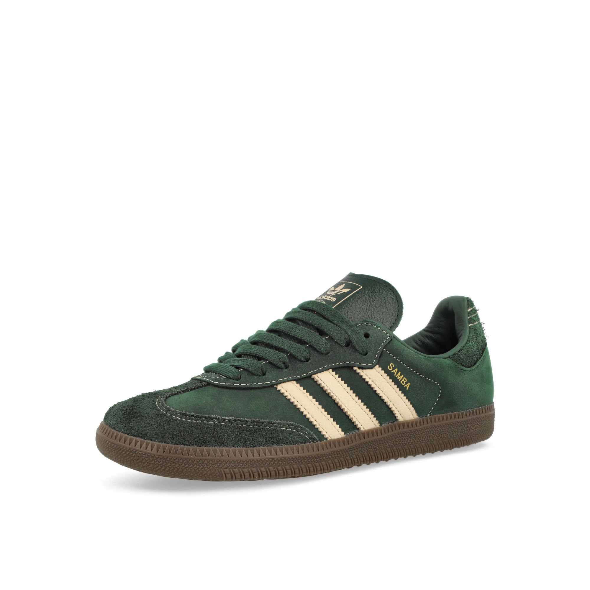 adidas Samba OG W Mineral Green / Crystal Sand / Shadow Green Low Top Sneakers  Close Up | Overkill