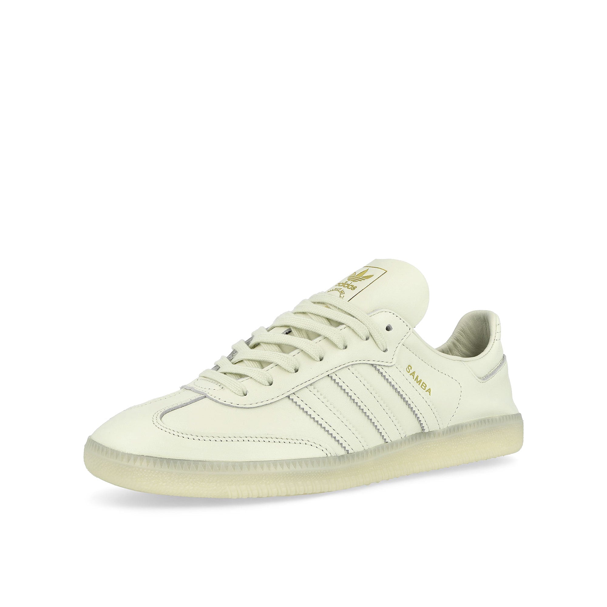 adidas Samba Decon Ivory / Ivory / Gold Metallic Low Top Sneakers  Close Up | Overkill