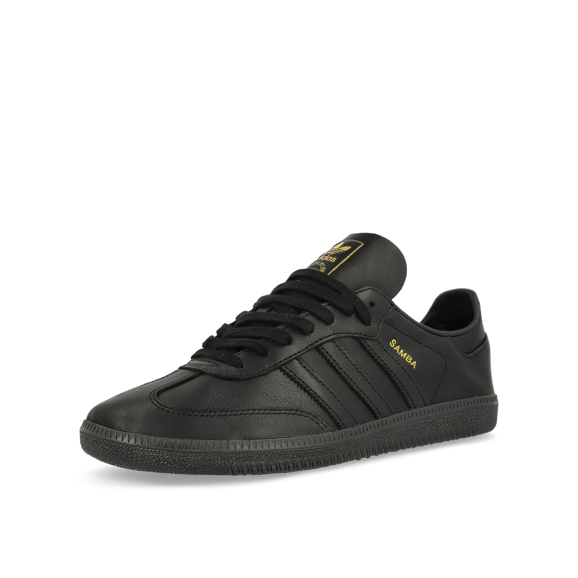 adidas Samba Decon Core Black / Core Black / Gold Metallic Low Top Sneakers  Close Up | Overkill