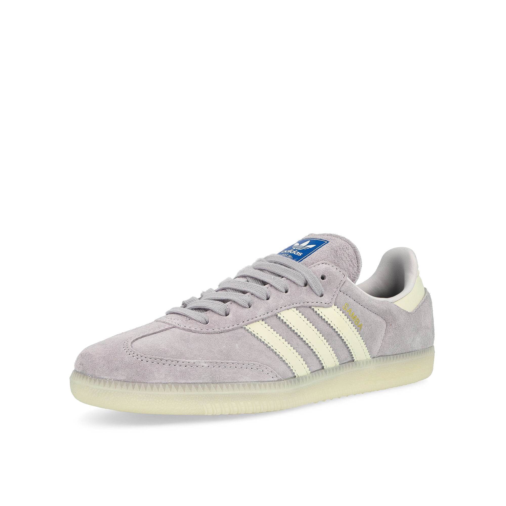 adidas Samba OG Silver Dawn / Chalk White / Off White Low Top Sneakers  Close Up | Overkill