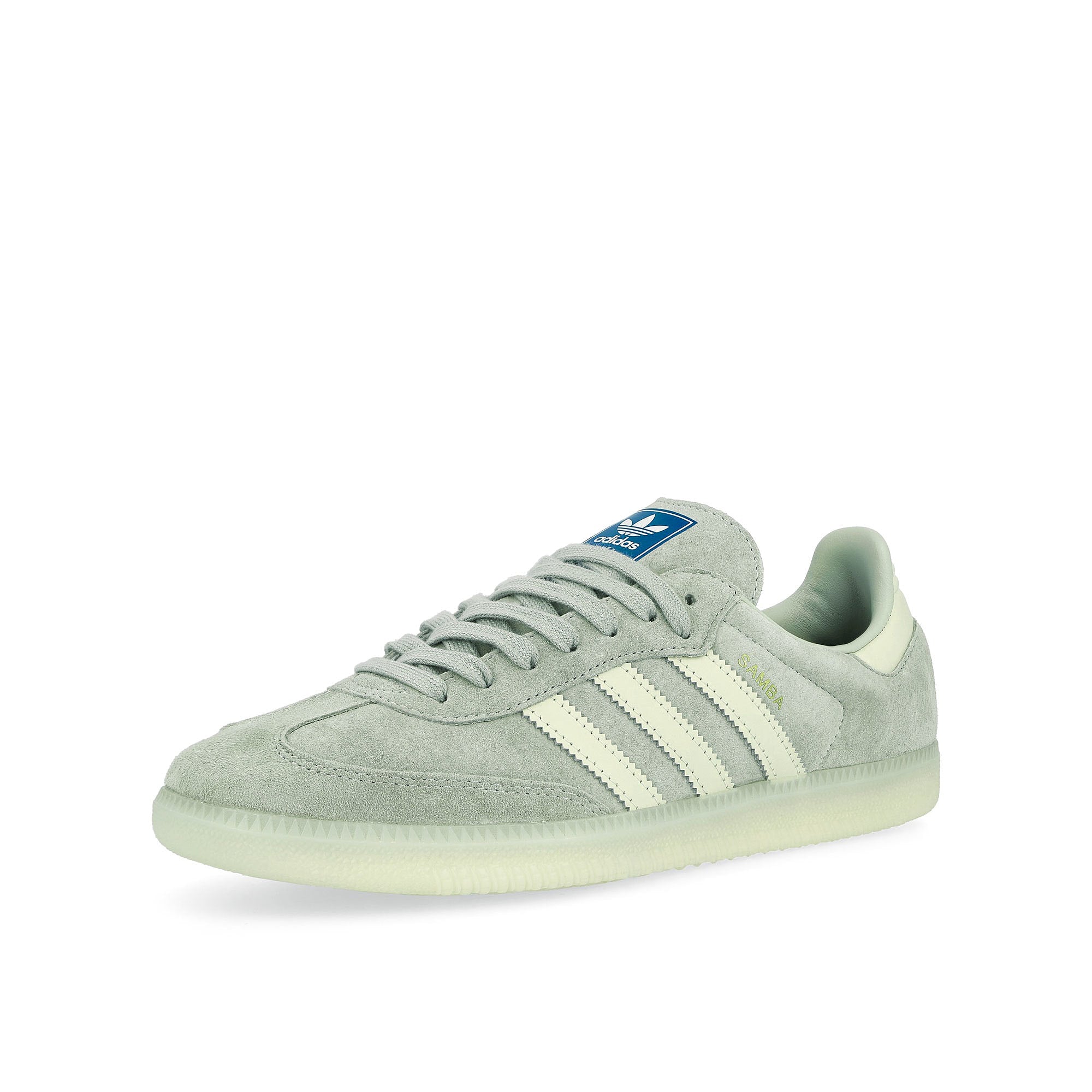 adidas Samba OG Wonder Silver / Chalk White / Off White Low Top Sneakers  Close Up | Overkill