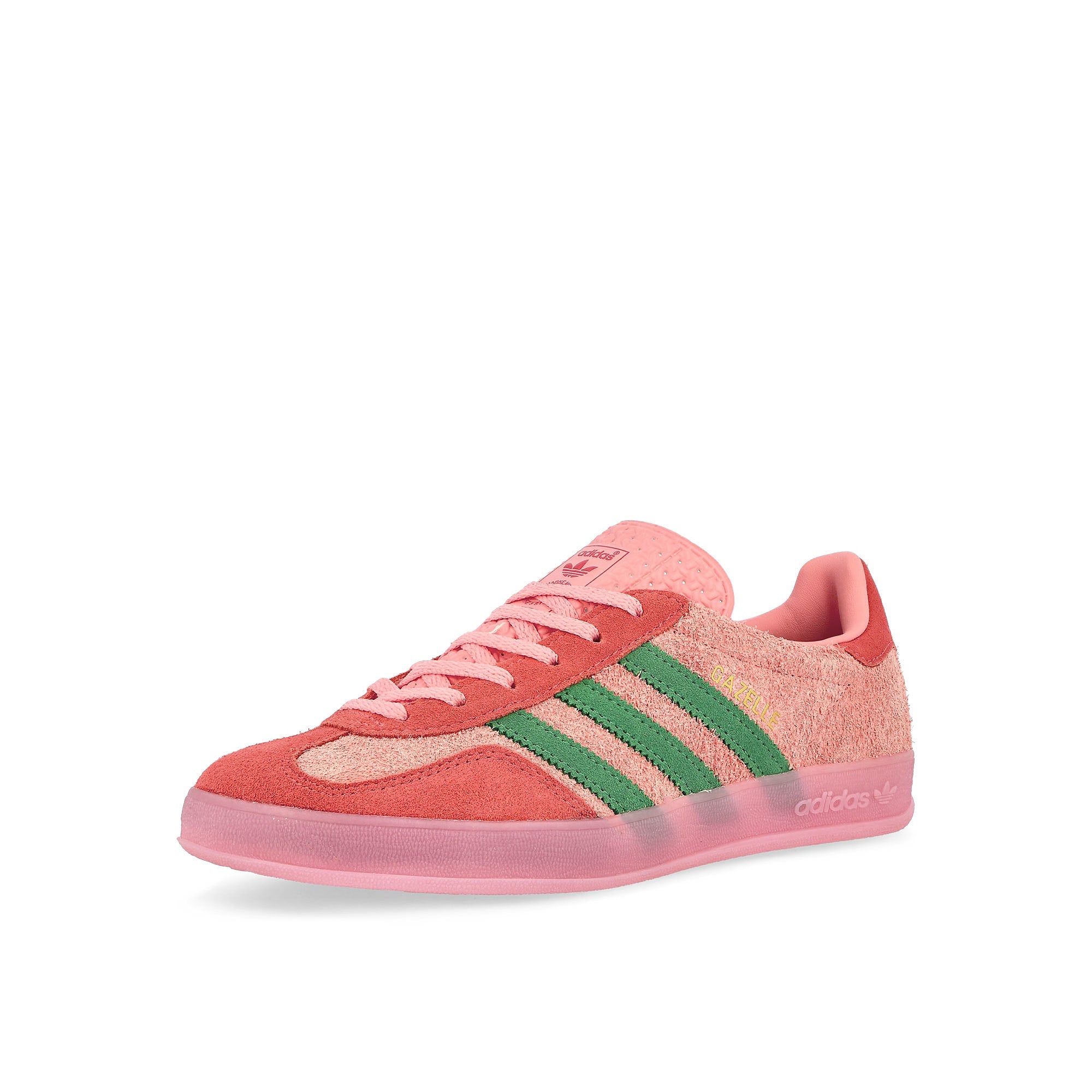adidas Gazelle Indoor W Semi Pink Spark / Preloved Green / Preloved Scarlet Low Top Sneakers  Close Up | Overkill