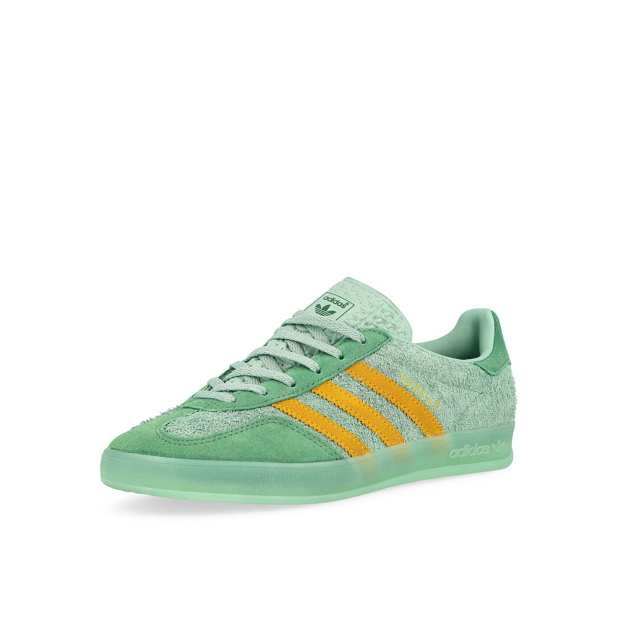 adidas Gazelle Indoor W Hazy Green / Preloved Green / Crew Yellow Low Top Sneakers  Close Up | Overkill