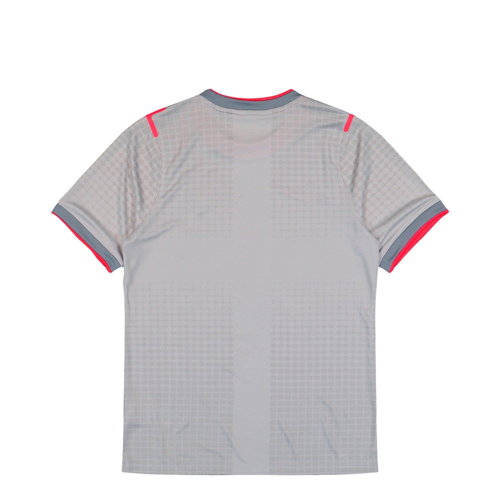 Palace x Nike FA England Academy Pre-Match Top Pewter Grey / Bright Grimson T-Shirts IH1670 052 Close-up | Overkill
