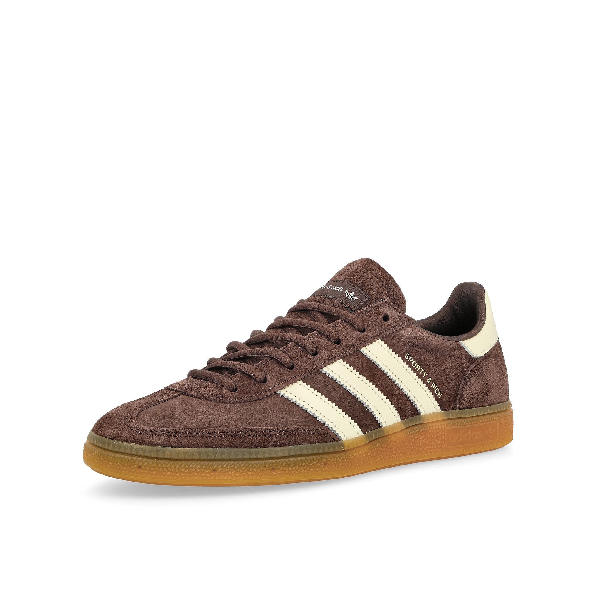 adidas Sporty & Rich x adidas Handball SPZL Auburn / Cream White / Gum Low Top Sneakers  Close Up | Overkill