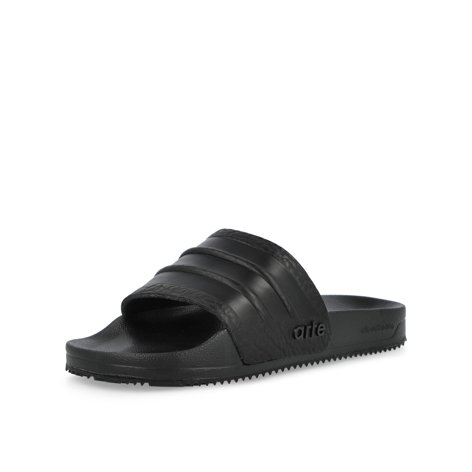 Arte Antwerp x adidas Shorts Adilette Core Black / Core Black / Core Black Slides IH4682 Close-up | Overkill
