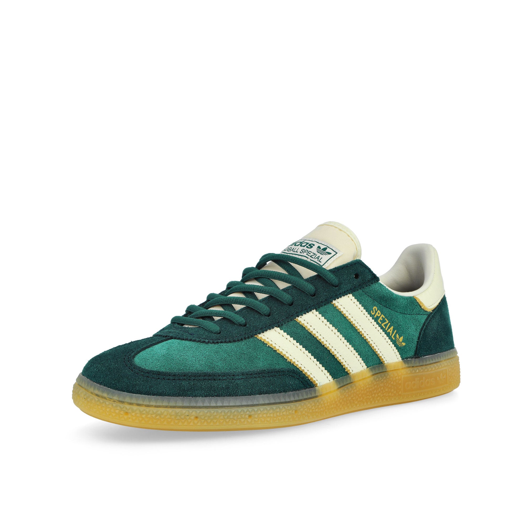 adidas Handball Spezial Collegiate Green / Off White / Aurora Ivy Low Top Sneakers IH6589 Close-up | Overkill

