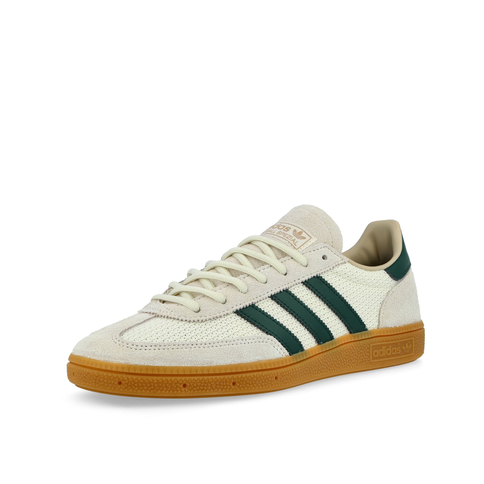 adidas Handball Spezial Off White / Collegiate Green / Gum 2 Low Top Sneakers IH6592 Close-up | Overkill
