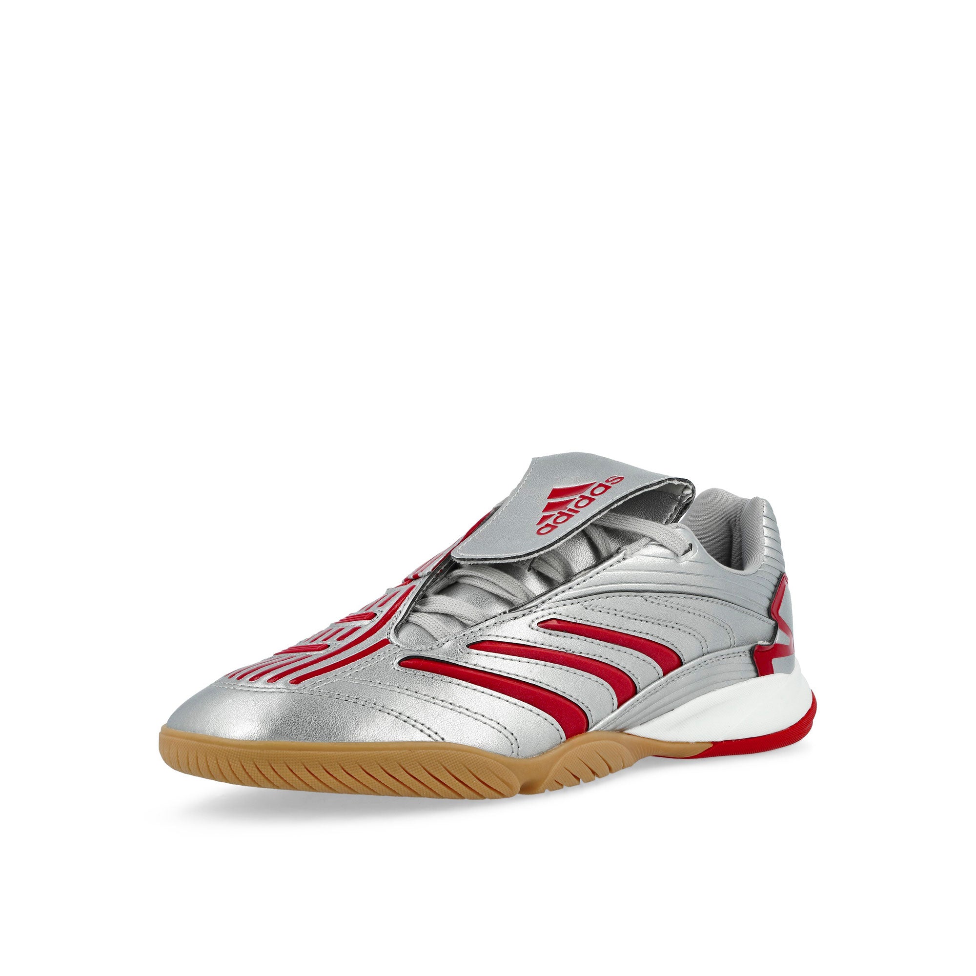 adidas Predator Sala W Silver Metallic / Better Scarlet / Grey Two Low Top Sneakers IH6780 Close-up | Overkill