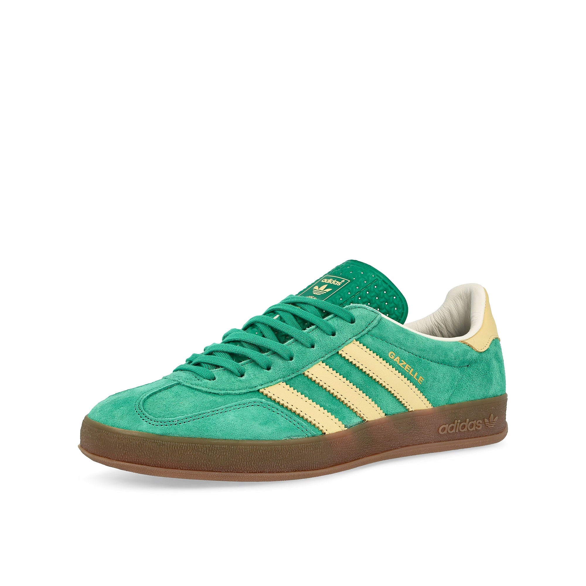 adidas Gazelle Indoor Semi Court Green / Almost Yellow / Gum Low Top Sneakers  Close Up | Overkill