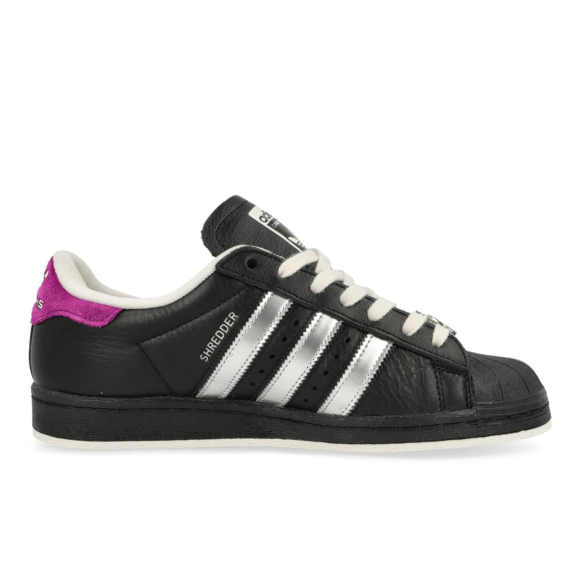 adidas Superstar Shredder Shell Toe Core Black / Silver Metallic / Off White Low Top Sneakers  Silhouette | Overkill