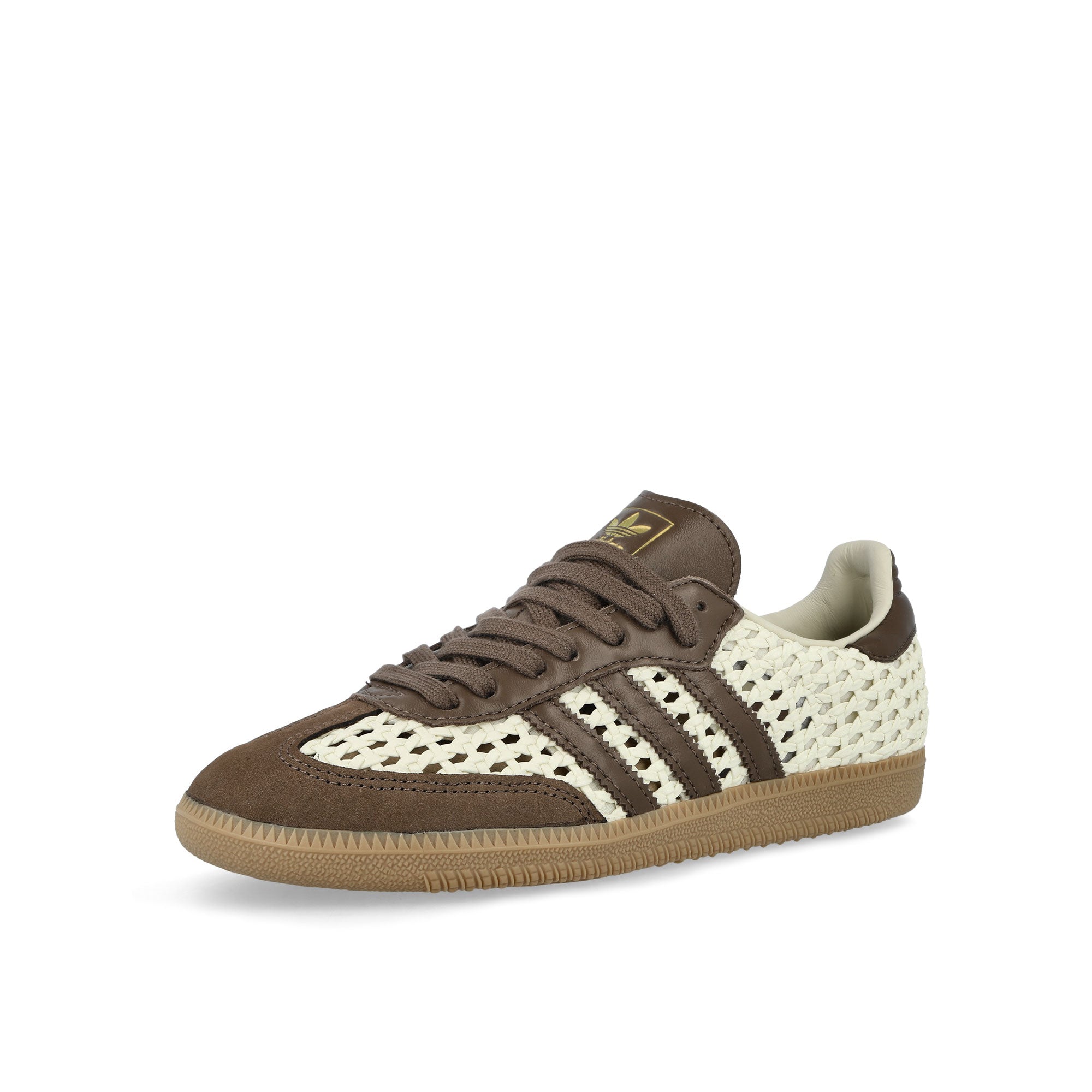 adidas Samba OG W Cream White / Earth Strata / Gold Metallic Low Top Sneakers IH9373 Close-up | Overkill