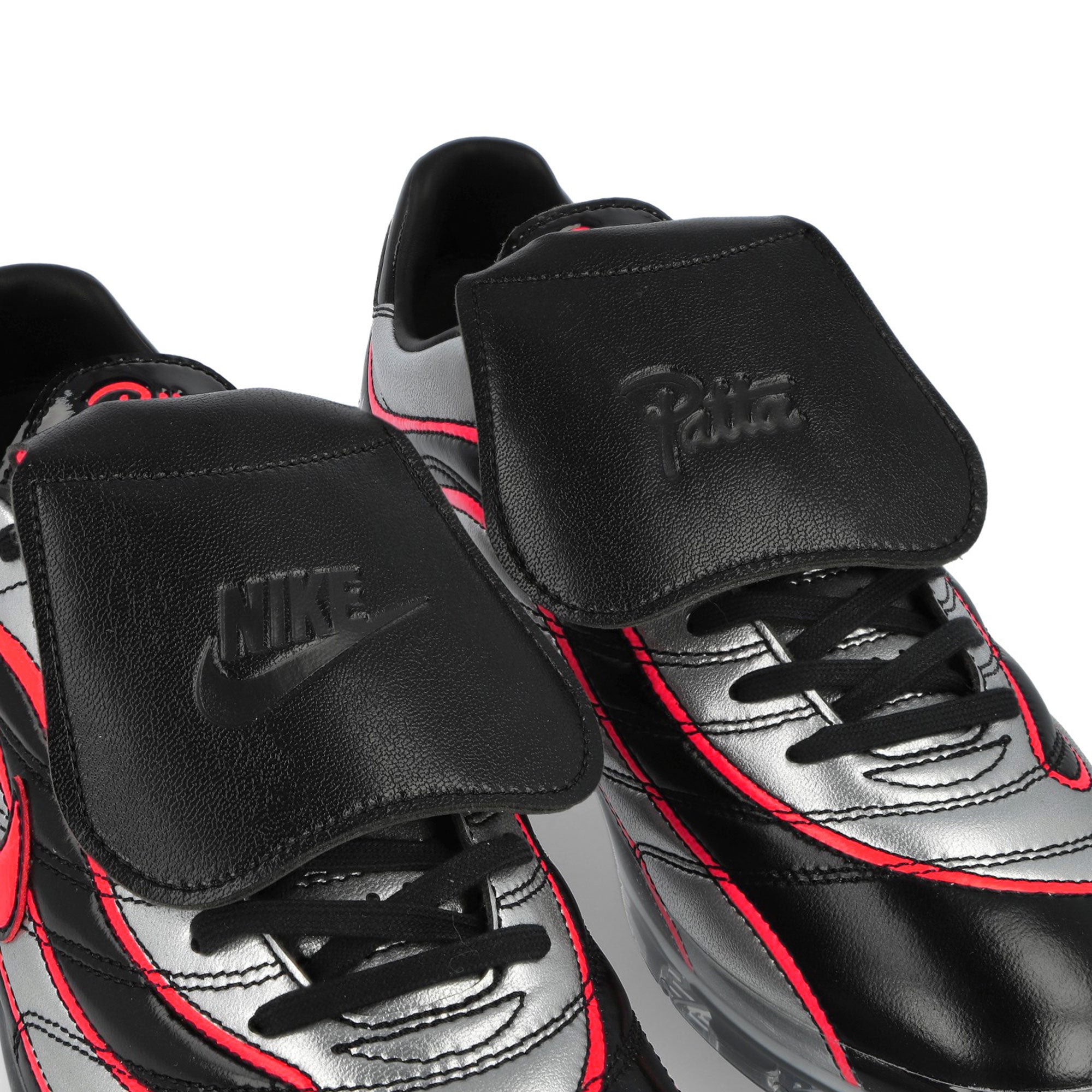 Patta x Nike Cryoshot Mercurial Vapor R9 Netherlands Metallic Silver / Hyper Crimson - Black Low Top Sneaker IM0589 001 Detail View 2 | Overkill
