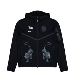 Patta x Nike KNVB Netherlands Tech Fleece FZ Hoodie Black / White Hoodies IM3206 010 | Overkill
