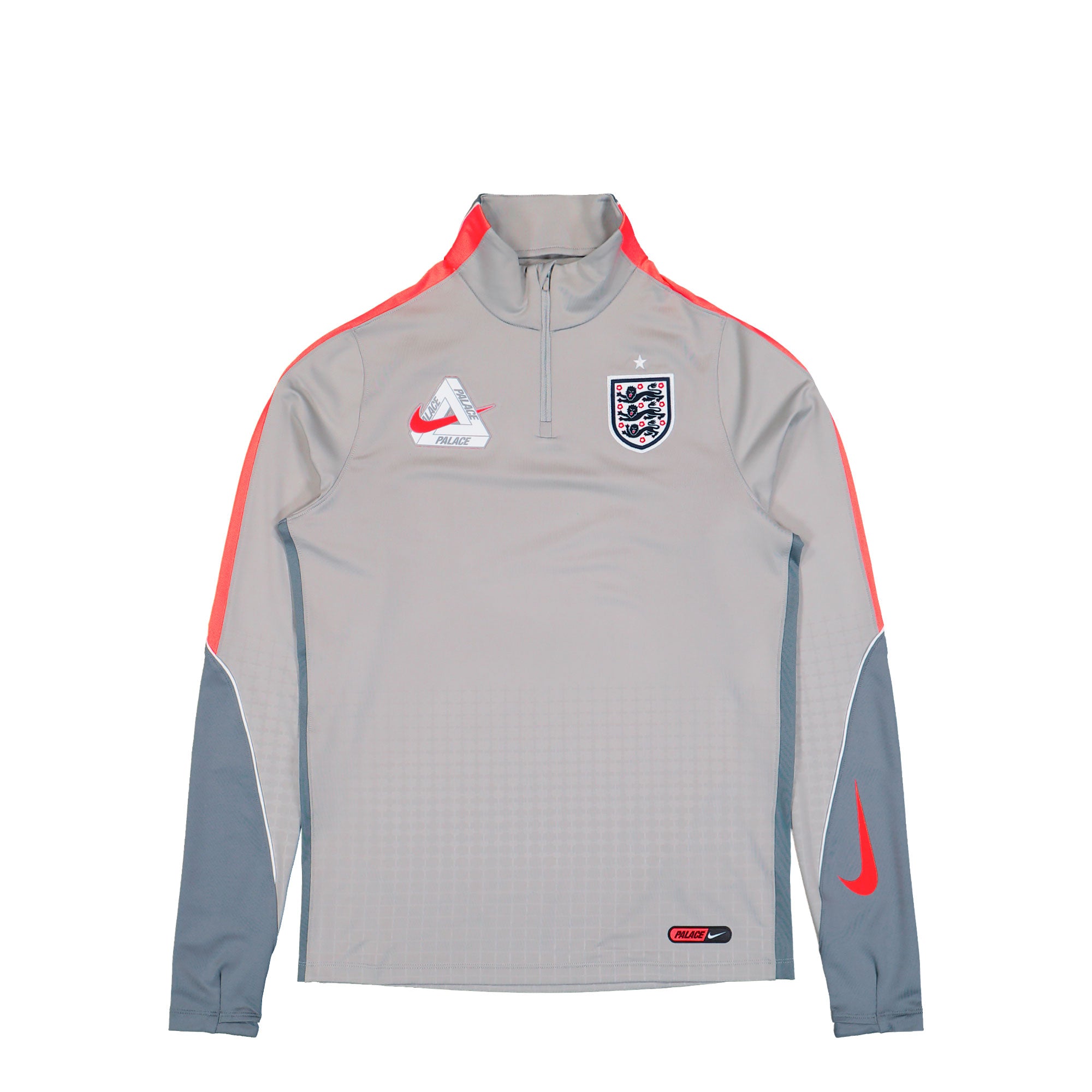 Palace x Nike FA England Strike Drill Top Pewter Grey / Cool Grey / Bright Crimson Longsleeves IM3229 052 | Overkill
