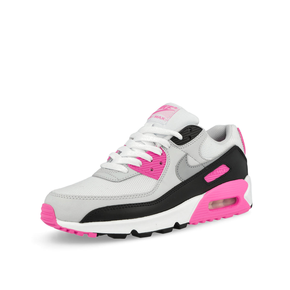 Nike Wmns Air Max 90 White / Wolf Grey - Pink Glow - Black sneaker IM4613 100 Close-up | Overkill
