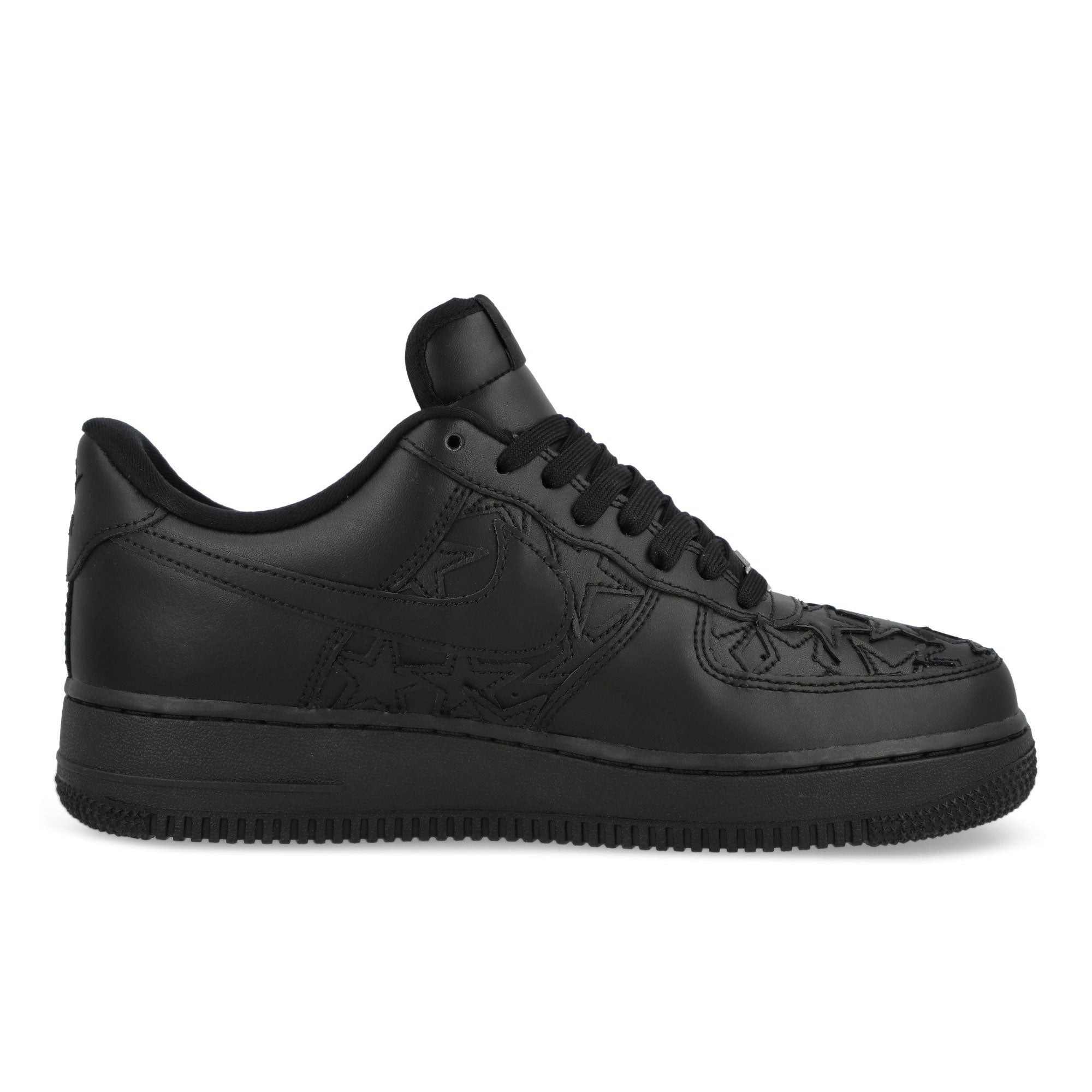 Nike Air Force 1 '07 Edge Black / Black - Metallic- Silver Low Top Sneakers IM5750 001 Silhouette | Overkill
