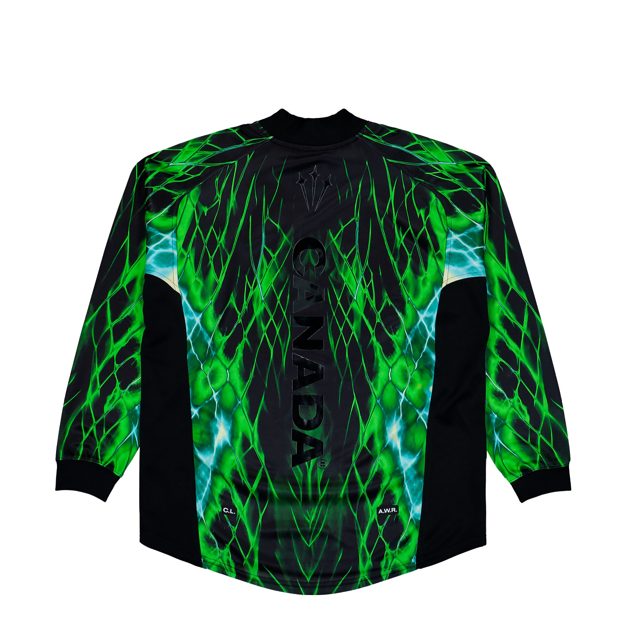 NOCTA x Nike Canada Soccer Longsleeve Jersey Black / Sport Red Longsleeves IM6633 010 Close-up | Overkill
