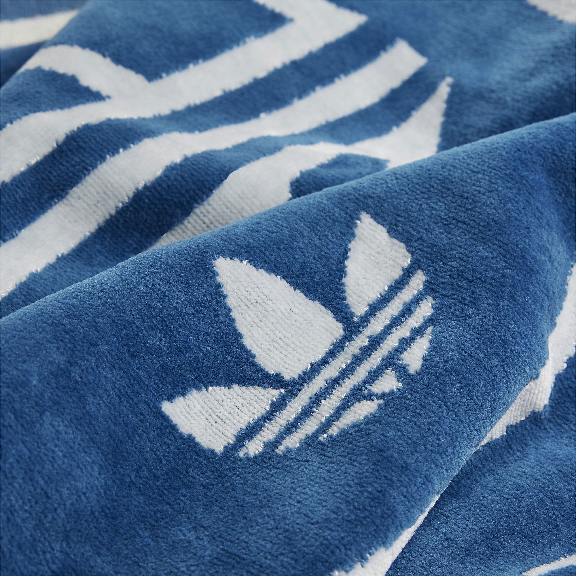 adidas Mod Trefoil Towel SPZL Core Blue / Off White Towels Close-up | Overkill
