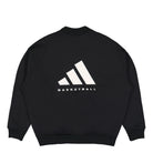 adidas One Basketball Fleece Crew Black / Talc Sweatshirts Close-up | Overkill