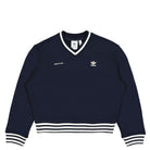 adidas SPORTY & RICH x adidas W Neck Crew Sweater Legend Ink Sweatshirts IN5246 | Overkill